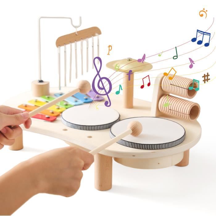 Table musicale jouet en bois, jeu de simulation et maillets, ensemble