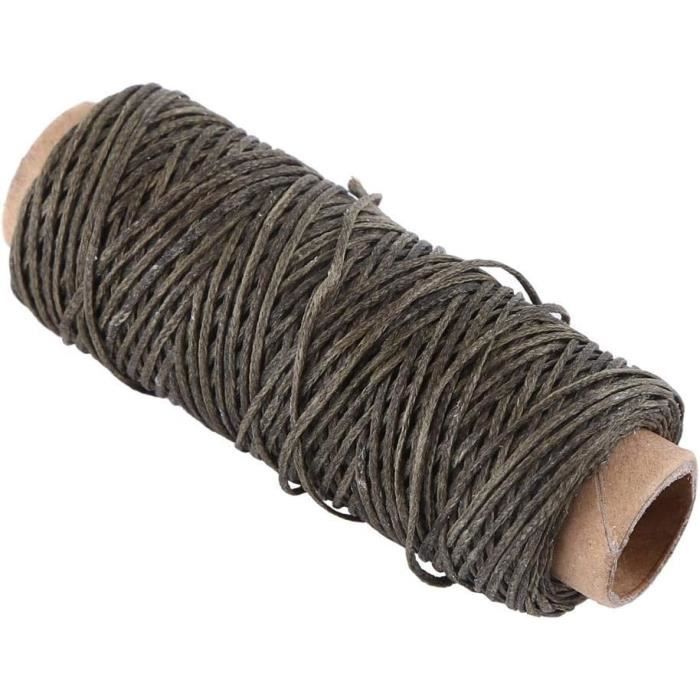JANYUN Cordon ciré pour couture en cuir 150D - 1 mm de diamètre - 8 couleurs - 220 m de long