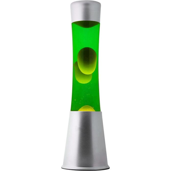 ITotal XL2346 Lampe à Lave 40 cm avec Base Argentée Liquide Vert et Cire Jaune