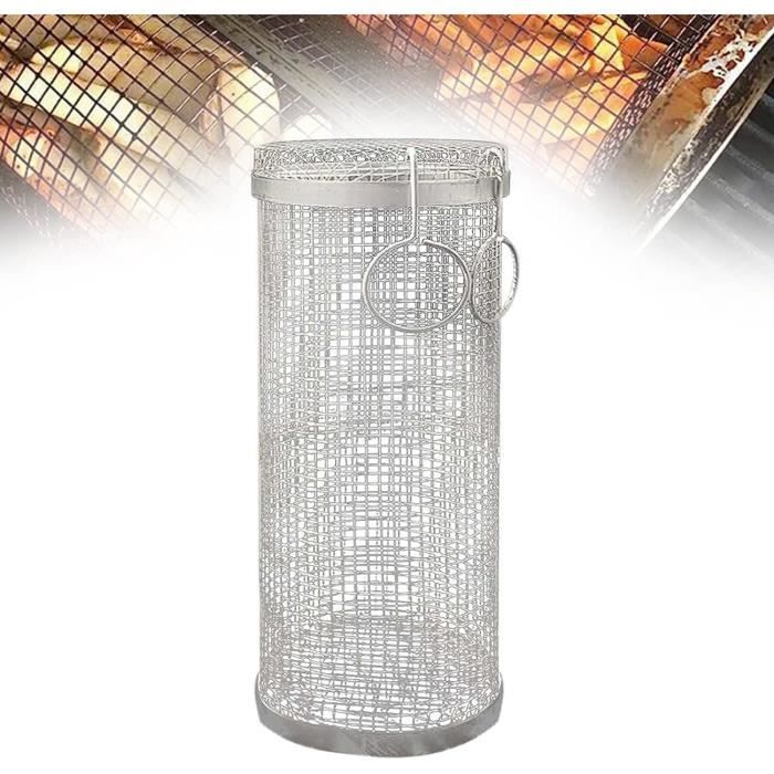 Gogogmee Panier De Grillade Acier Inoxydable Panier De Rôtissage Rotatif Résistant à Usure Pour Barbecue Et Four à Noix Et Légumes De Cuisson Uniforme