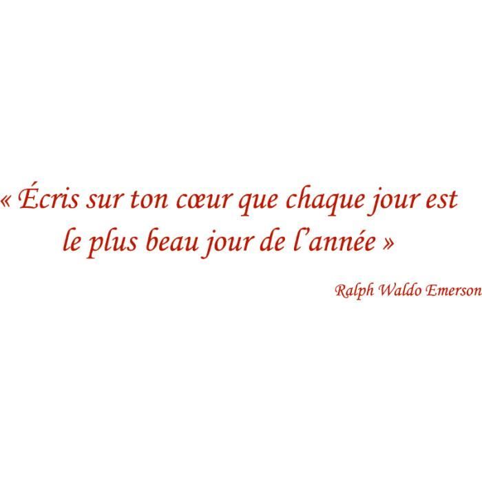 Stickers Citation Ralph Waldo Emerson Sereniterouge 22 X 90 Cm Cdiscount Maison