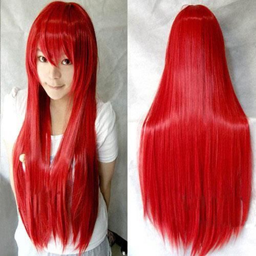 perruque rouge cosplay