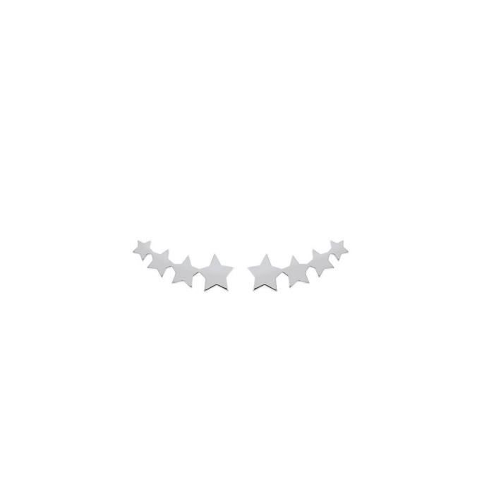 Boucles d oreilles Crochets Argent 925 Rhodié Etoiles