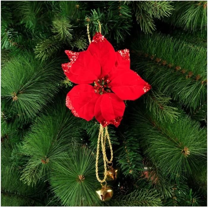 Cloches Et Grelots De Noël 5.9"Cloche De Fleur De Noël Penderie Décoration De La Cloche De Noël