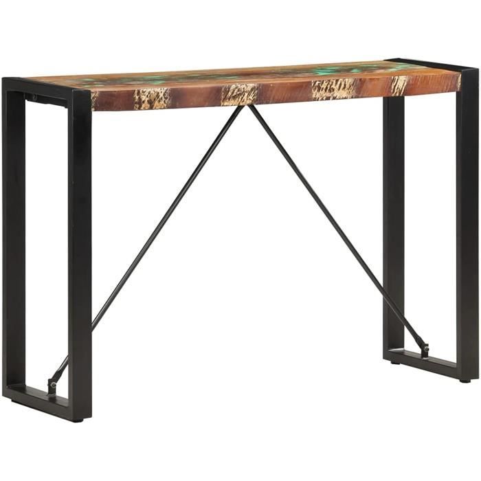 VASAGLE Table Console Entrée Avec 2 Tiroirs - Style Industriel Marron Rustique Et Noir