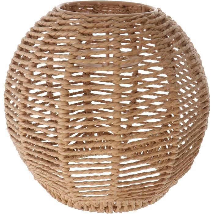 Abat-jour Plafond En Rotin Naturel - Style Bohème, Vintage, Pour Suspension Ou Applique