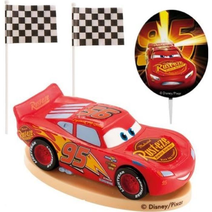 MEZHEN Décoration Gateau Voiture Décoration de Gâteau Anniversaire Cars Cake Topper Happy Birthday Topper Gâteau Décoration Cupcake Courses Garçon Fille 