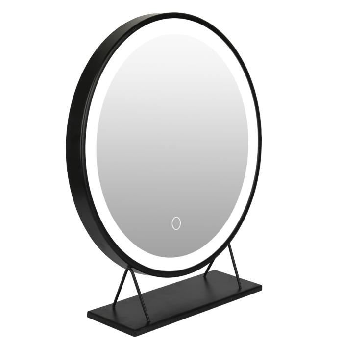 YALURUI Miroir Maquillage Lumineux avec LED, Miroir de Table sur Pieds, Miroir  Cosmétique avec Lumière Réglable - Cdiscount Maison