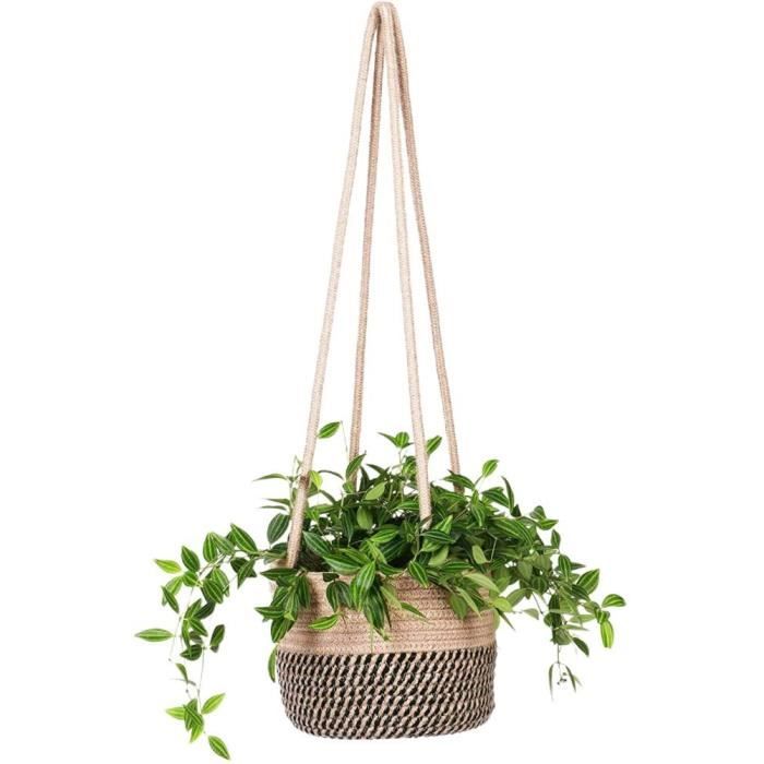 Lot De 5 Suspensions Plantes Macramé - Corde Coton 105/150cm | Pour Intérieur/Extérieur, Balcon, Jardin