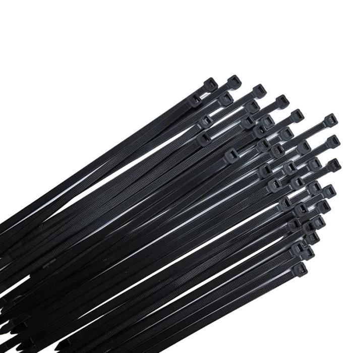 Lot De 100 Attaches Câbles 20cm (8") - Nylon Résistant 75 Lb - Noir - Anti-UV - Marque South Main Hardware