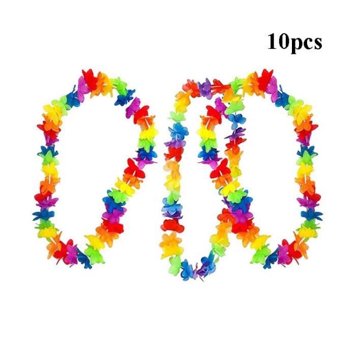 JOYIN 12 Colliers De Fleurs Hawaïens Taille Réelle - Lei Tropicaux Colorés Pour Fête Luau, Anniversaire, Mariage Ou Thème Hawaii