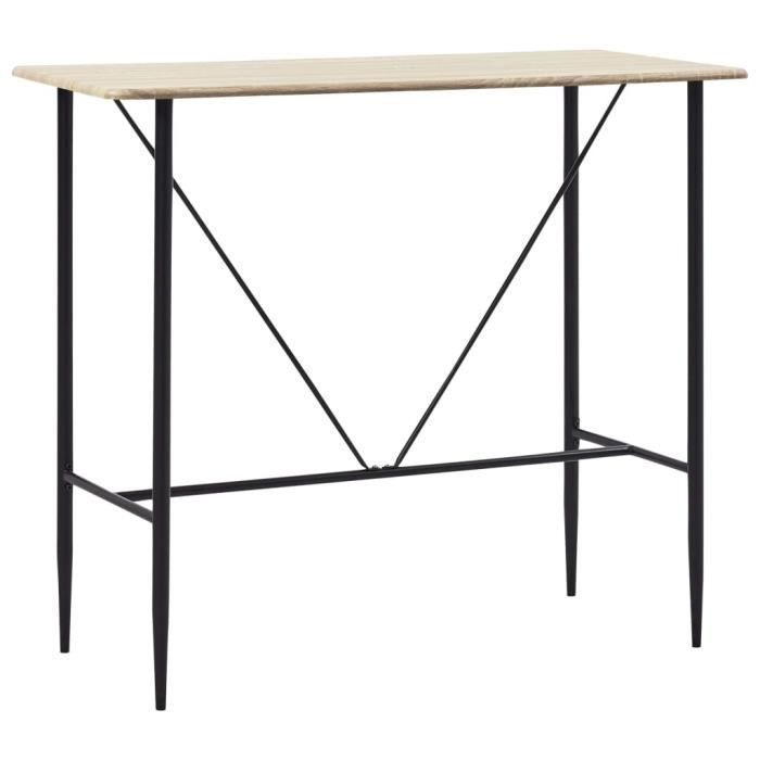 FTVOGUE Table de Bar avec 4 /Étag/ères de Rangement Bureau dordinateur Comptoir de Bar Table Usages Multiples pour Salon Salle /à Manger 115 x 50 x 103 cm