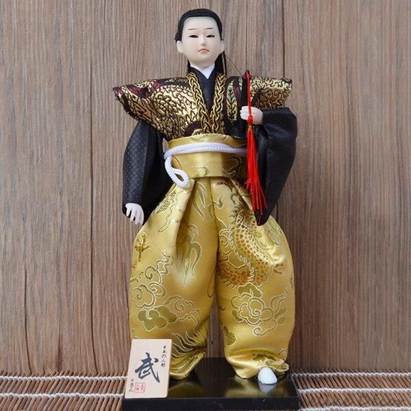 Sculpture en bois de samouraï, statue sculptée en bois, figurine