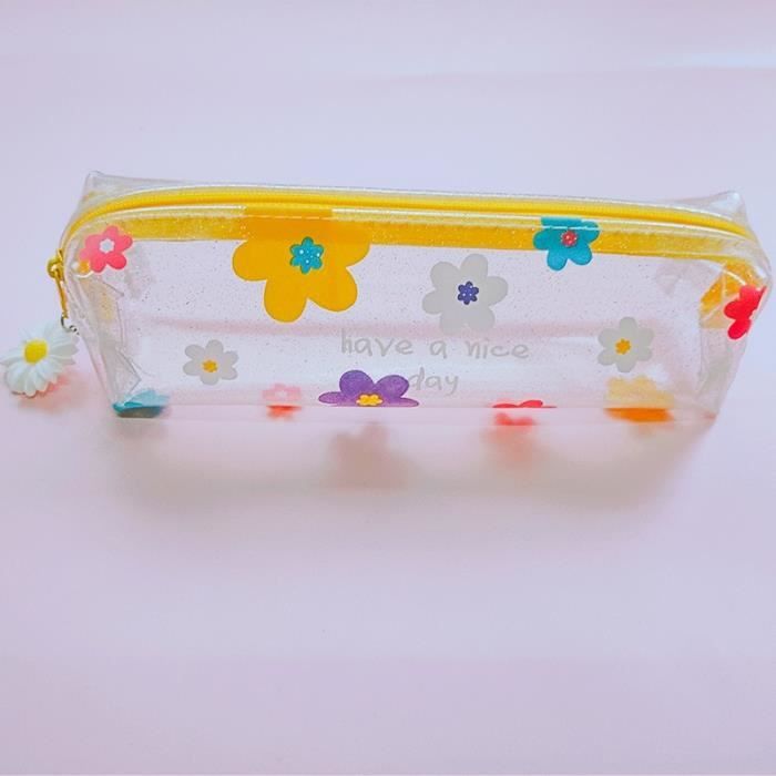 Trousse à Crayons Scolaire Série Fleurs, Marque Novago - Neuf, Idéal Pour La Rentrée