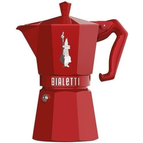 Cafetière Italienne - BIALETTI - MOKA Exclusive - 6 tasses - Rouge - Aluminium émaillé - Poignée ergonomique