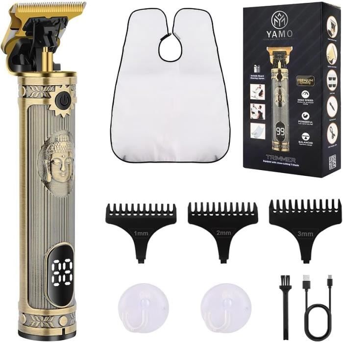 Tondeuse Barbe Et Cheveux Professionnelle SURKER – Lame En T, Batterie Lithium-ion, Runtime 180 Min, Charge 90 Min, Noir