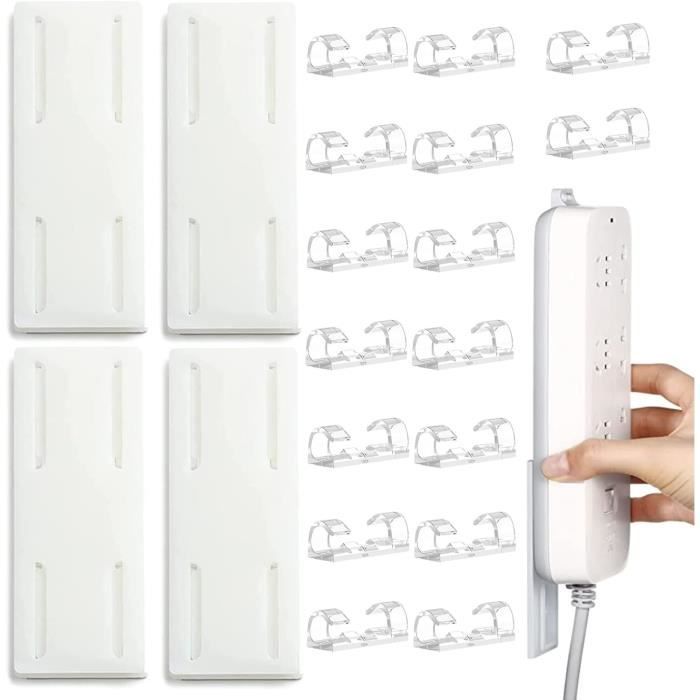 Lot De 50 Attaches Câbles Auto-adhésives - Velcro Nylon, Adhésif 3M - Pour Bureau, TV, Câbles Charge - Noir