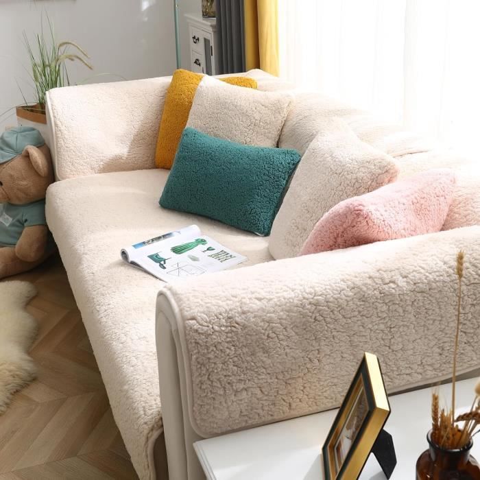 Housse De Canapé Velours épais NAKIHOUSE – Vert Foncé – Avec Taie D'oreiller – Taille 3 Places