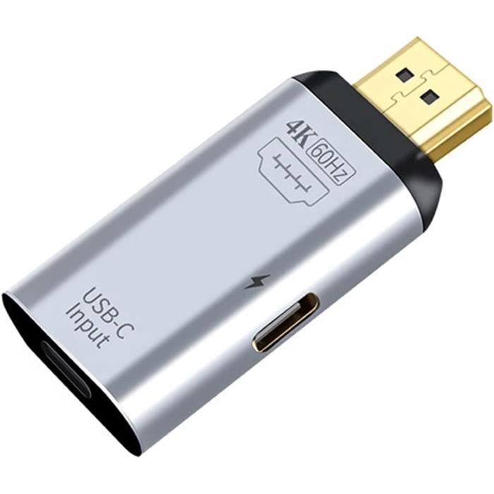 Adaptateur USB-C Femelle Vers HDMI Mâle - 4K 60Hz, Plug & Play, Pour PC, Tablette, Téléphone