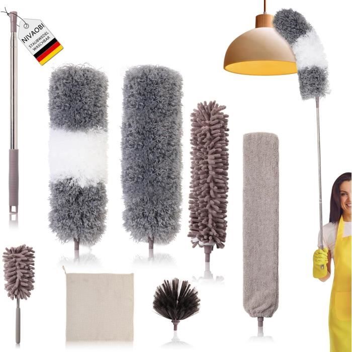 Plumeau Poussière En Télescopique,pliable Avec Et Capuchon En Silicone