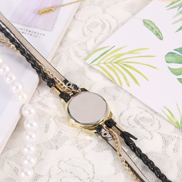 Montre Femme Quartz Dorée - Cadran Petit, Bracelet Acier Inoxydable, Pendentif Cœur - Cadeau Élégant