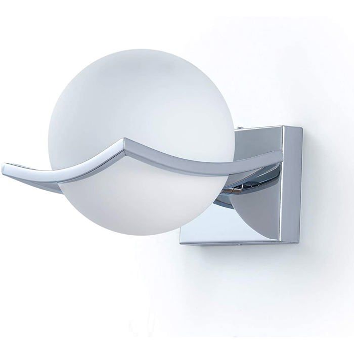 DELIPOP Appliques Murales Industrielles E27 Lampe Murale Intérieur avec abat-jour boule en verre blanc laiteux pour Salon Chambre