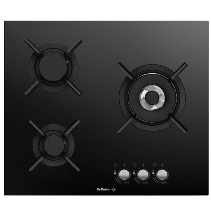 DE DIETRICH Table de cuisson 3 foyers gaz verre trempé DPG3501B - vue 2