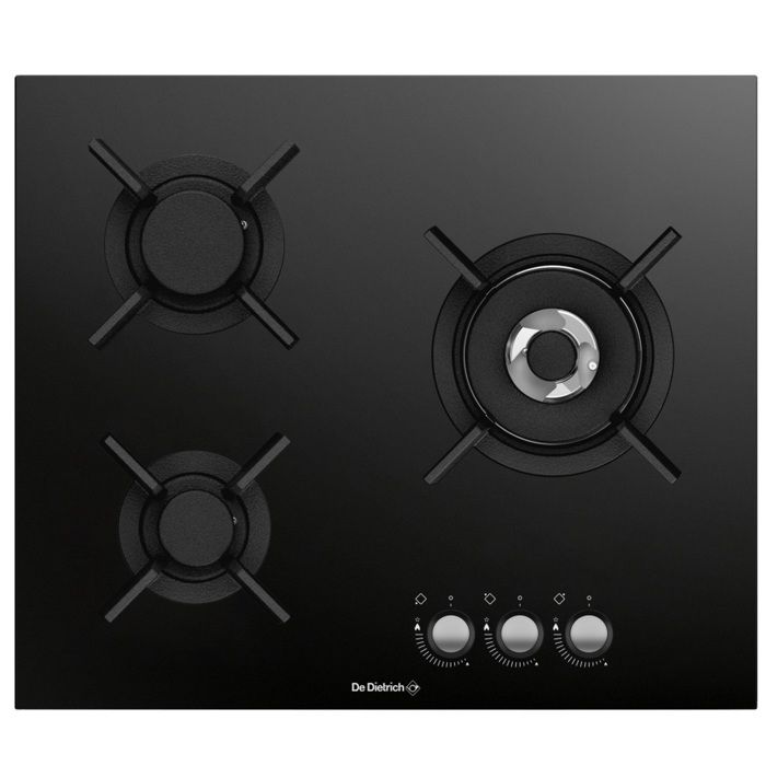 De Dietrich Table de cuisson gaz 65cm 3 feux 7400w noir - DPG3501B