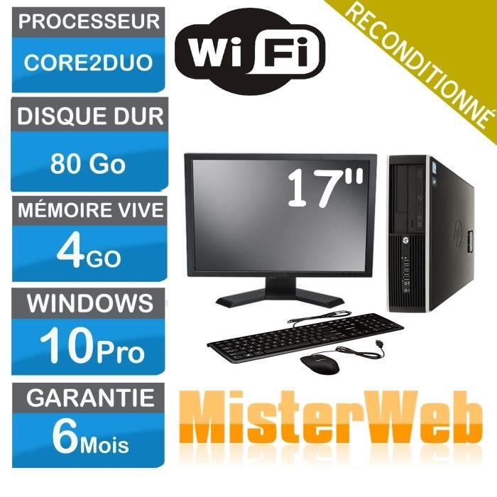 Ordinateur de Bureau complet core2duo 80 Go HDD 2 Go Ram Win10 écran 17 WIFI EN VRAC selon modèle disponible. DELL HP LENOVO En - Dell