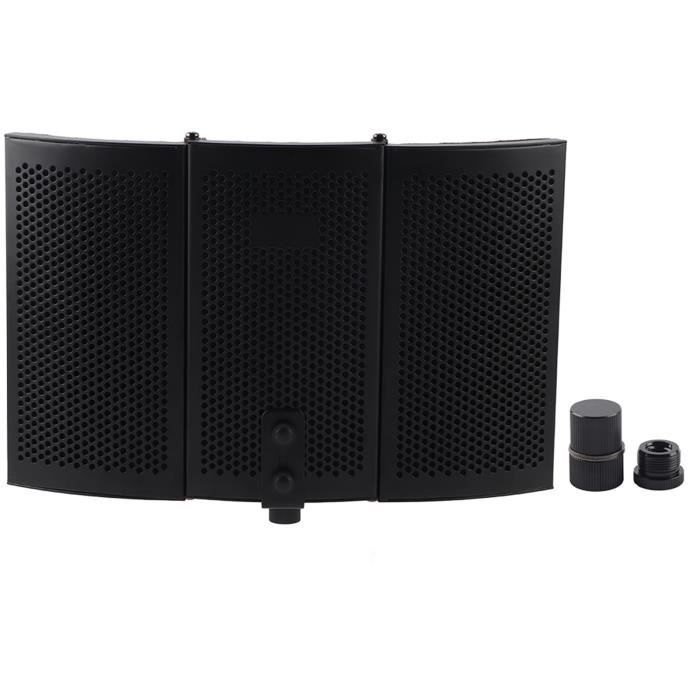 Bouclier Isolation Microphone 3 Panneaux Pliable - Écran Anti-Bruit Pour Enregistrement Chant Podcast