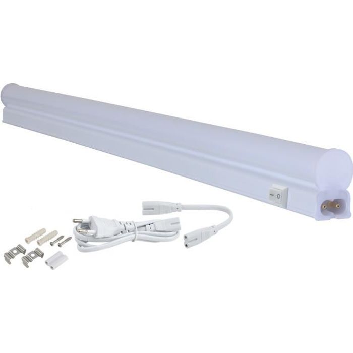 Réglette LED avec Interrupteur Intégré Ecoplanet, 58 cm, 9W, Blanc Froid  6500K, 220V, Tube lumineux sous meuble cuisine - Cdiscount Bricolage