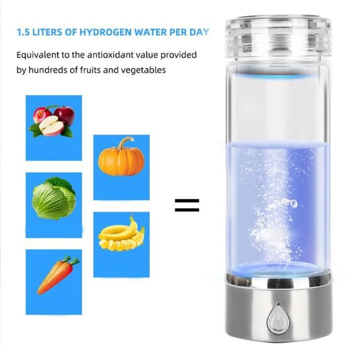 Générateur D'eau Hydrogène Vniolife, Bouteille Portable 350ml, Inhalation Incluse, Or Rose