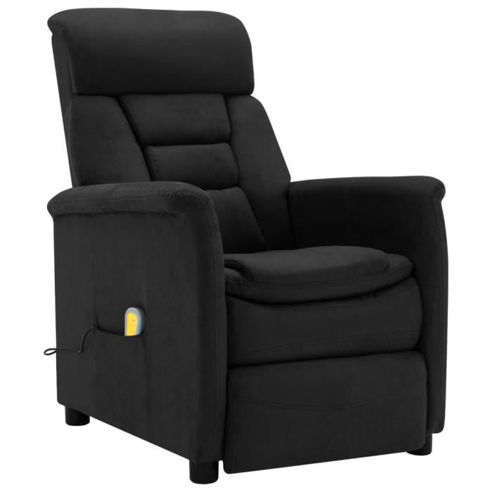 Fauteuil Club Rétro Jelgava – Similicuir Noir PU, Design Scandinave Élégant 70x70x58 Cm