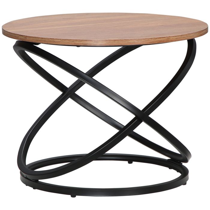 Table basse - HOMCOM - ronde style industriel plateau aspect bois meuble salon - métal bois - Ø 60x46cm Table basse - HOMCOM - ronde style industriel plateau aspect bois meuble salon - métal bois - Ø 60x46cm