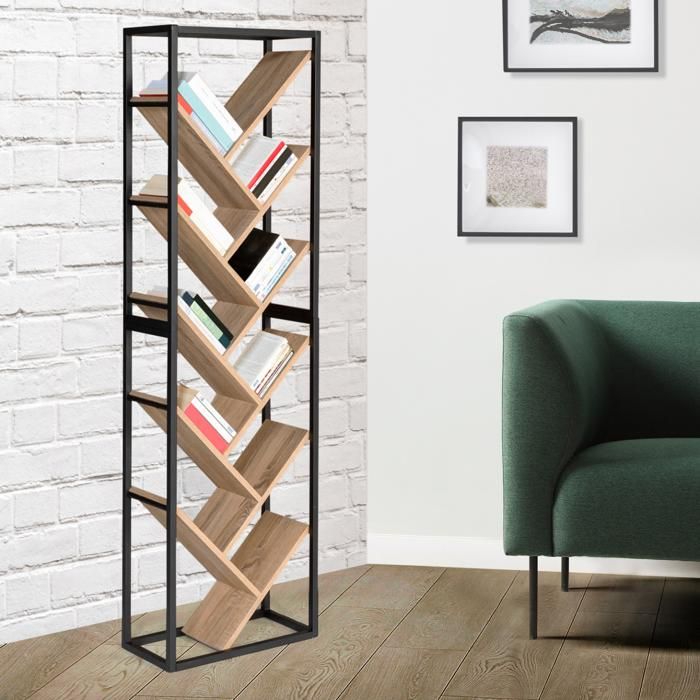IDMARKET Etagère bibliothèque en forme darbre 10 niveaux DETROIT design industriel 170 cm IDMARKET Etagère bibliothèque en forme darbre 10 niveaux DETROIT design industriel 170 cm