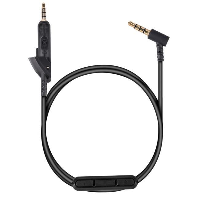Câble Remplacement Bose QuietComfort 15 - 3.5mm Avec Micro Et Contrôle Volume - 1.5m Compatible IOS/Android