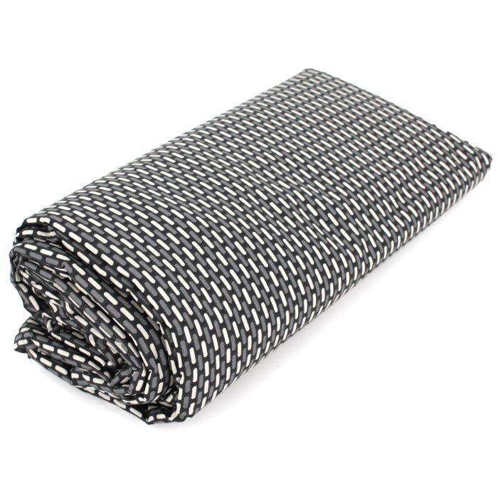 Linnea Drap housse imprim&eacute; 140x200 cm satin de coton ENZO noir