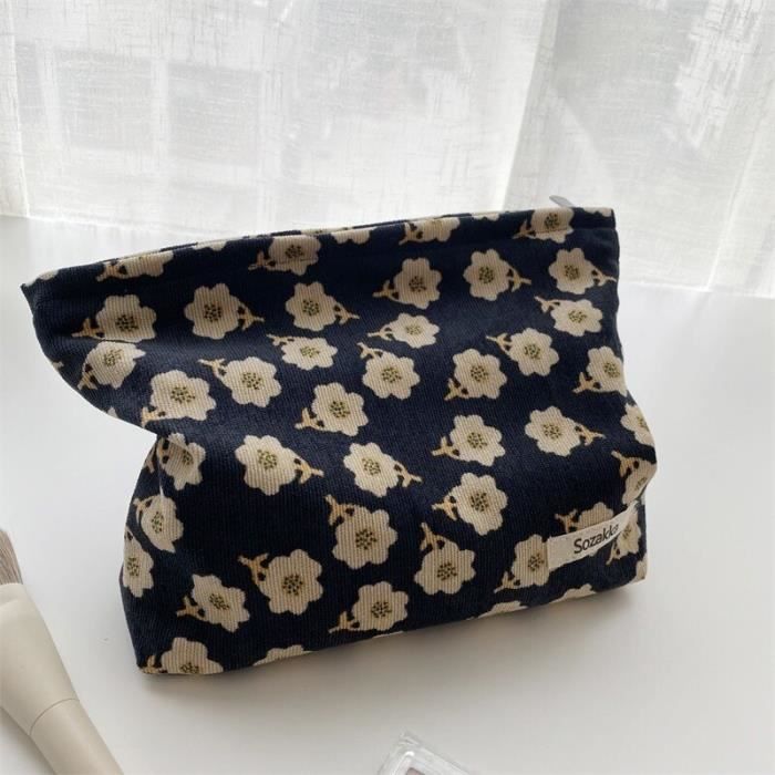 Trousse De Toilette En Toile Rose – Fait Main, Rangement Cosmétiques, Zip, Unisexe