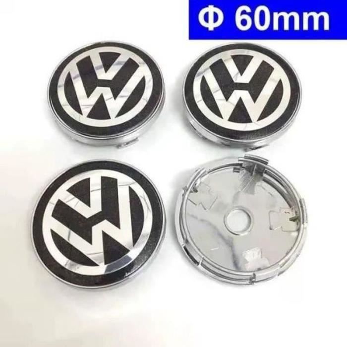 4 Autocollants 3D Blanc Brillant 60mm Pour Centre De Roue - Cache-Moyeu Silicone Premium Fabriqué En Allemagne