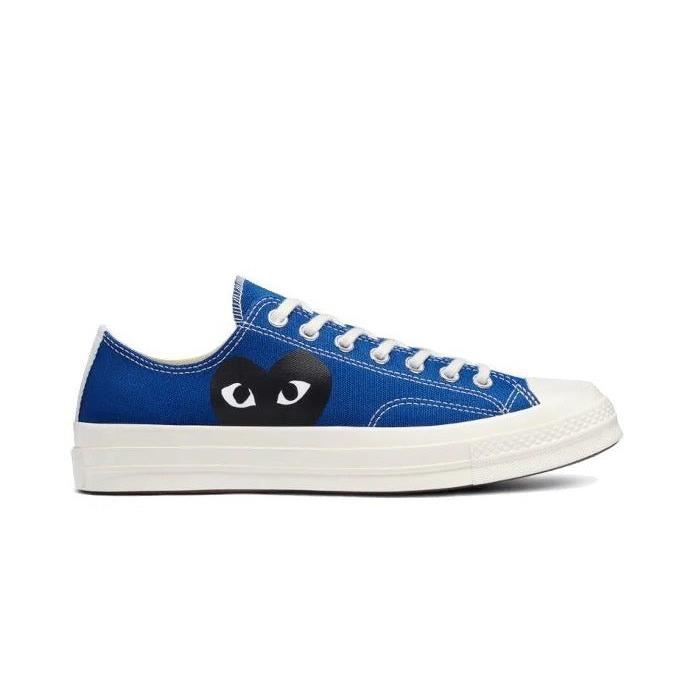 Converse Basket Converse x Comme des Garçons Play Low - Bleu - CONVERSE - Textile - Lacets - Adulte - Mixte - Plat