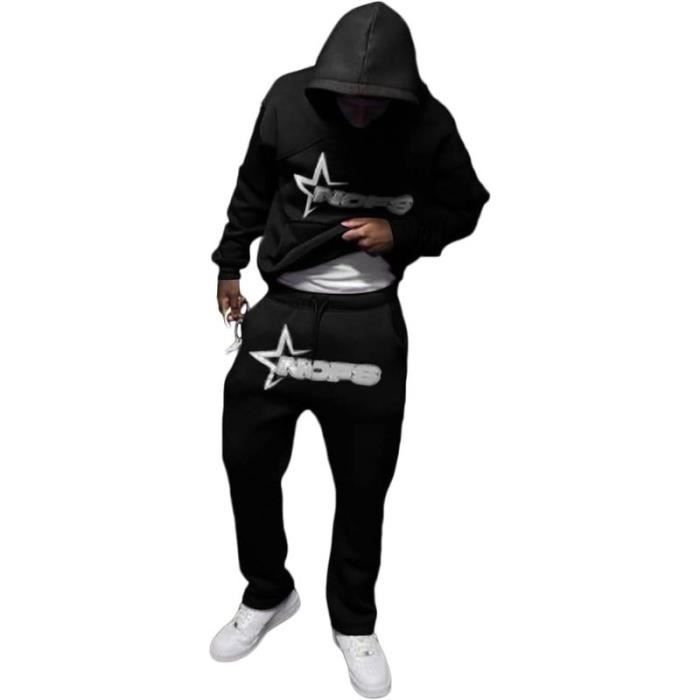 NOFS Survêtement Pour Hommes Lettre Imprimer Sweats À Capuche Ample et  Pantalons De Jogging Y2K Streetwear Unisexe Décontracté Hauts Gris-blanc -  Cdiscount Prêt-à-Porter