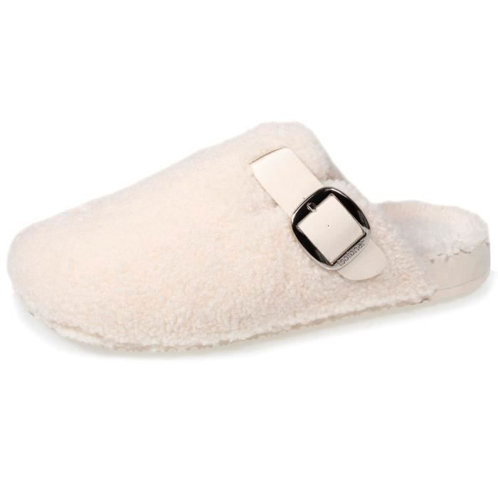 Chaussons mules sabots pour femme ISOTONER Confortable et chaud Ivoire Ivoire Cdiscount Chaussures