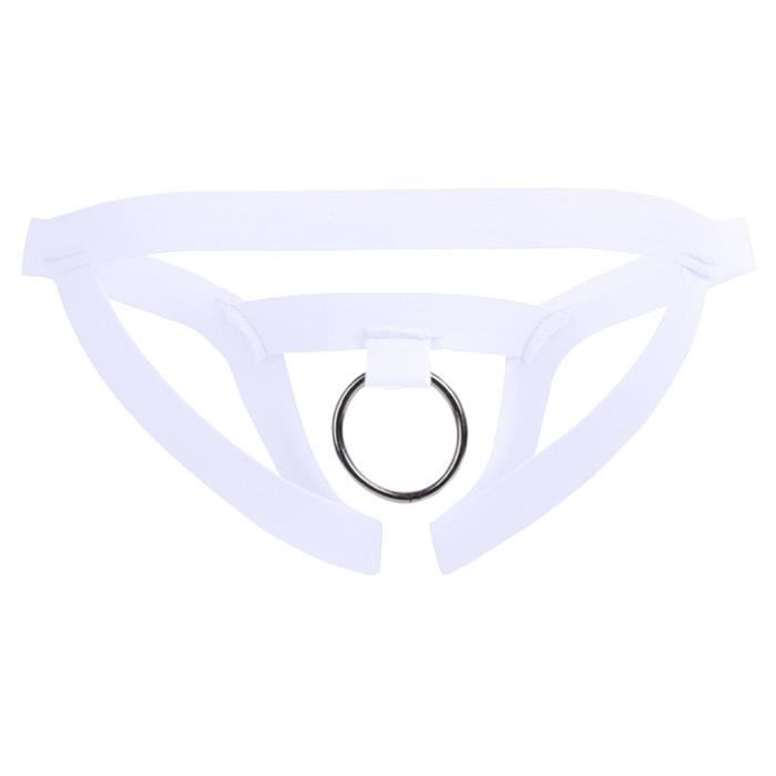 String Tanga pour homme Sretch T-back Micro Thong Slip blanc Blanc ...