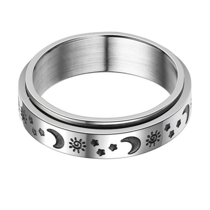Bague Piano En Acier Inoxydable - Bague Rotative Design Créatif - Taille 9 - Pour Amateurs De Musique - Cadeau Original - 12