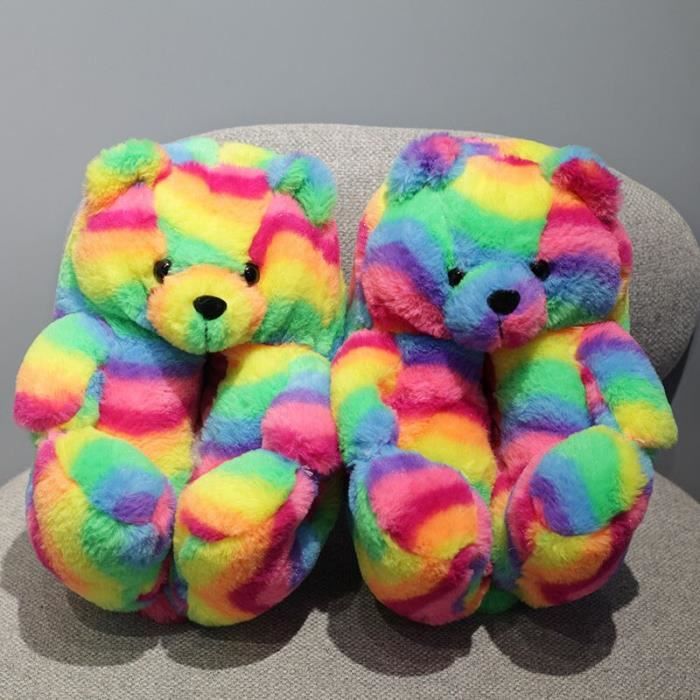Bottes Pantoufles Rainbow High Pour Filles - Chaussons Chauds Doublés Polaire - Semelle Paillettes Antidérapante