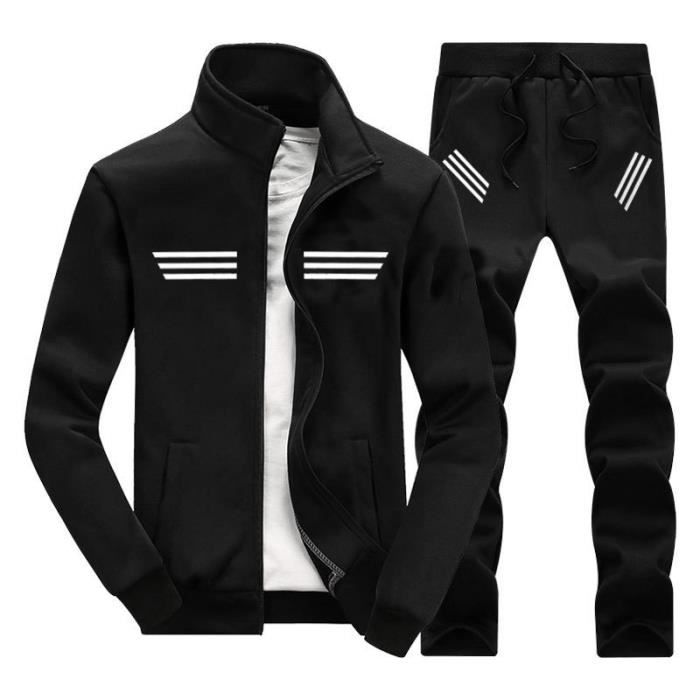 Ensemble Jogging Homme 2 Pièces - Veste Sweat à Capuche Et Pantalon, Tissu Doux, Coupe Ample, Tailles S-5XL - 13