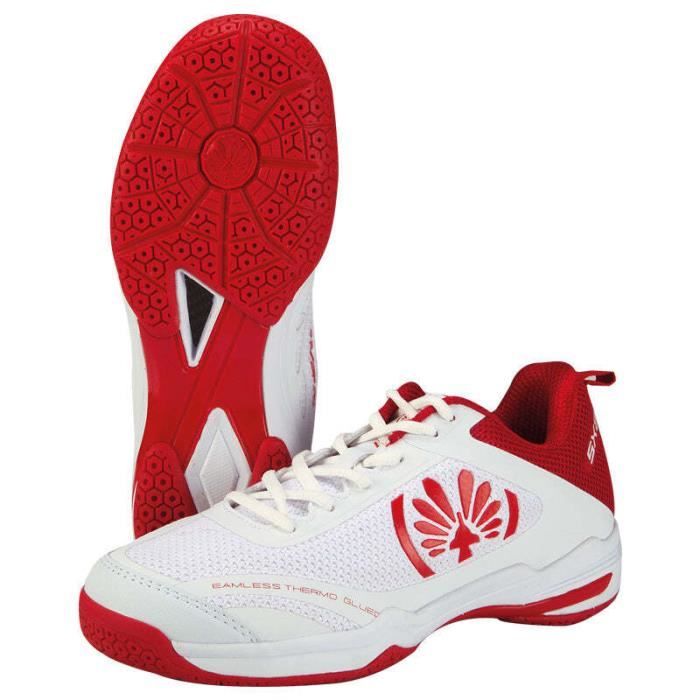 chaussures de badminton indoor oliver sport sx-8 - blanc/rouge - 40