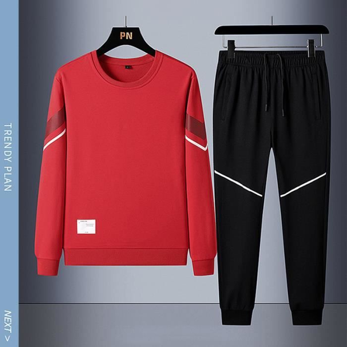 WAZHAKU Survêtement de sport pour homme - Long - Confortable - Survêtement de sport surdimensionné - 2 pièces - T-shirt et pantalon de survêtement - Loungewear, Marine, XXL WAZHAKU Survêtement de sport pour homme - Long - Confortable - Survêtement de sport surdimensionné - 2 pièces - T-shirt et pantalon de survêtement - Loungewear, Marine, XXL