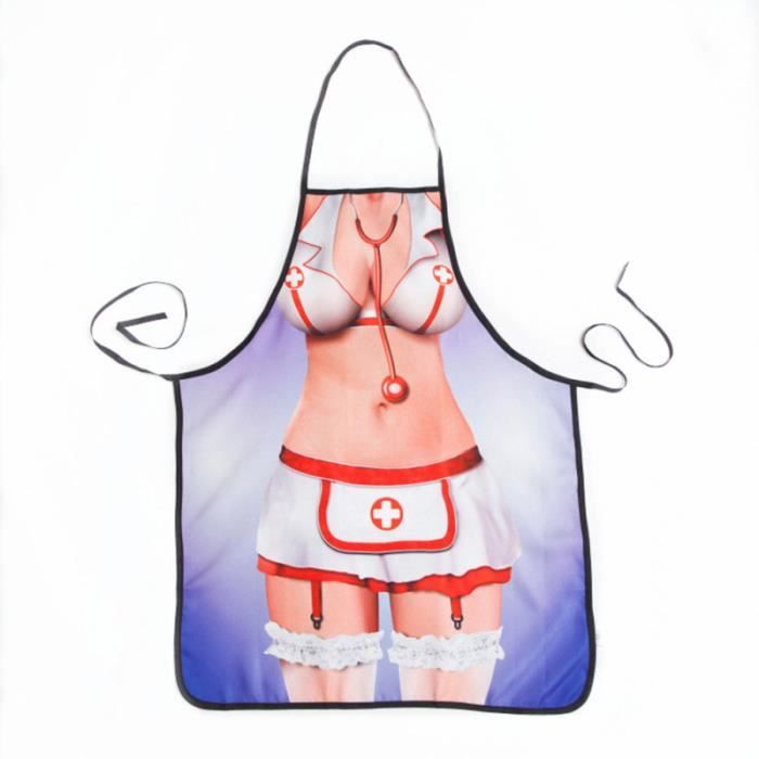 Tablier De Cuisine Drole Personnalite Infirmiere Imprime Sexy Nouveaute Tablier Sans Manches De Cuisson De Tablier De Cuisine Cdiscount Maison