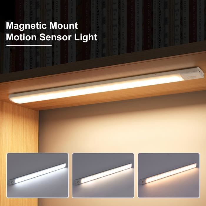 Lampe LED - Sans Fil - Rechargeable USB - Détecteur de Mouvement - 3 Modes dÉclairage - 10 cm